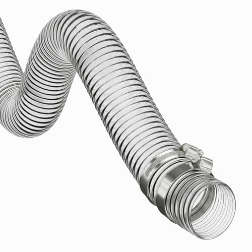 Image of 19MM ID - 30 METRE Clear Corrugated Pond Pump Pipe/Hose/Flexi TUBING + Hose Clips
