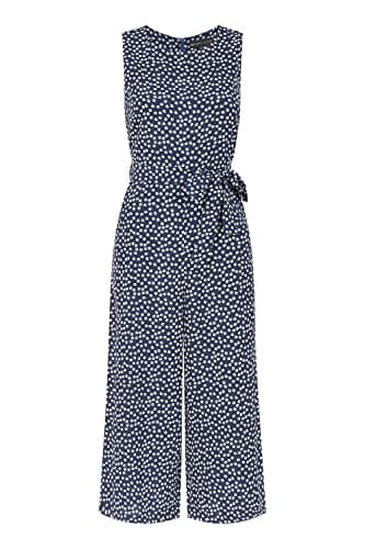 Image of Mela London Mela Navy Ditsy Daisy Sleeveless Culotte Jumpsuit 20 Navy