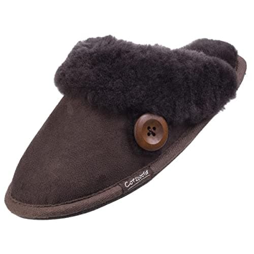 Image of Cotswold Lechlade Sheepskin Mule Slipper Female Chocolate Size 4