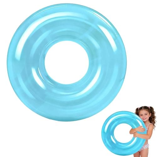 Image of Blue Swimming Ring Inflatable Rubber Rings for Kids 4-9 Years,70cm Inflatable Pool Ring Floaties Swim Rings Water Float Inflatables Pool Float for Children Boys Girls Beach Summer Water Party Sport