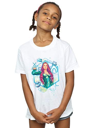 Image of DC Comics Girls Aquaman Mera Geometric T-Shirt White 5-6 Years