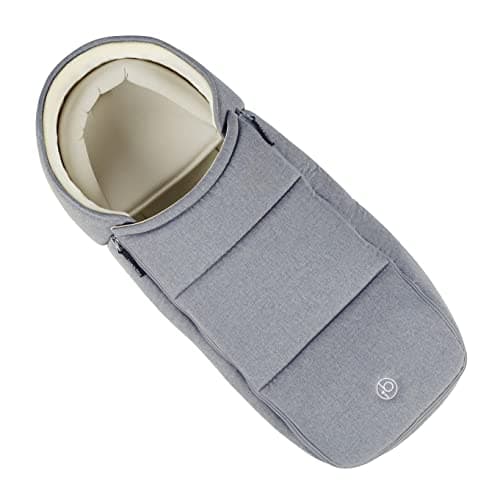Image of Ickle Bubba Newborn Cocoon – 2-in-1 Carrycot & Footmuff, Birth to 6 Months (9kg Approx.), Universal Fit, Soft Faux Fur Lining, Shower-Resistant Fabric & Removable Head Support (Grey)