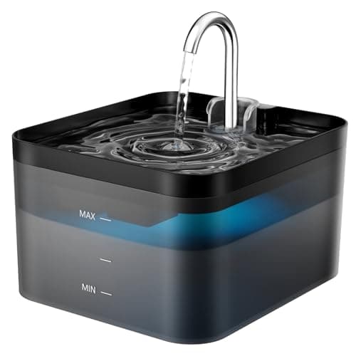 Image of PawPoll Cat Water Fountain for Drinking, 2.2L Cat Water Fountain, Ultra Silent Fountain with Activated Carbon Filter, Pet Water Fountain, Black