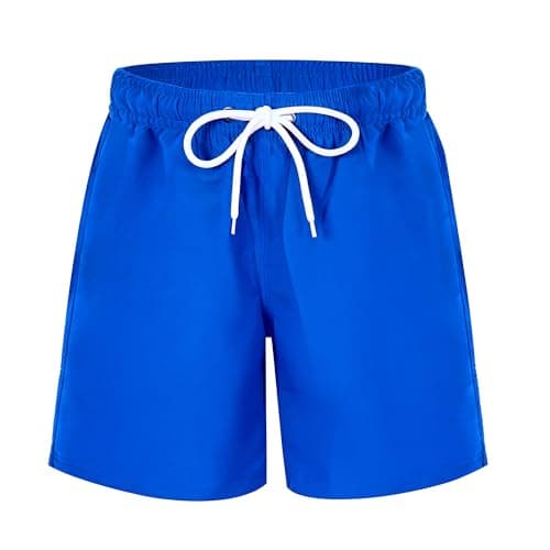 Image of TRAMLE Boys Swimming Shorts Quick Dry Board Trunks Casual Walking Sports Beach Shorts for Kids Toddler 13-14 Years Blue