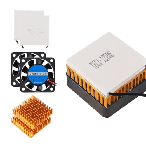 Image of ALAMSCN 2PCS TEC1-12706 Thermoelectric Cooler Cooling Peltier Plate Module 12V 6A 60W Thermoelectric Peltier Cooler + 2PCS 4010 3D Printer Fan with 2PCS Heatsink 40 x 40mm