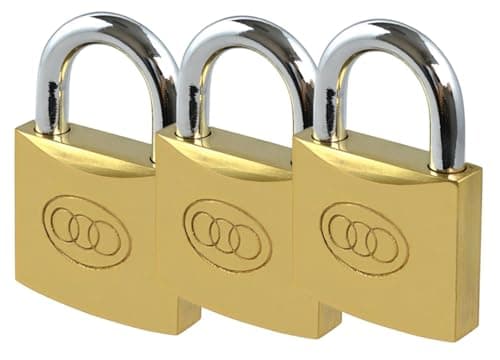 Image of Orbitron 3 x 20mm / 30mm / 40mm Padlocks with Keys - Solid Brass Gym Locker, Travel Bags, Cabinets, Travel Security Padlock for Backpack Case (40mm)