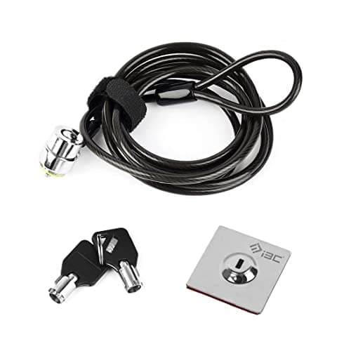 Image of I3C Anti-Theft Laptop Lock Cable Security PC, Anchor Plate & 2 Keys with Adhesive Compatible Smart Phone Ipad Tablet Macbook Electronic Products Commercial and Private Need