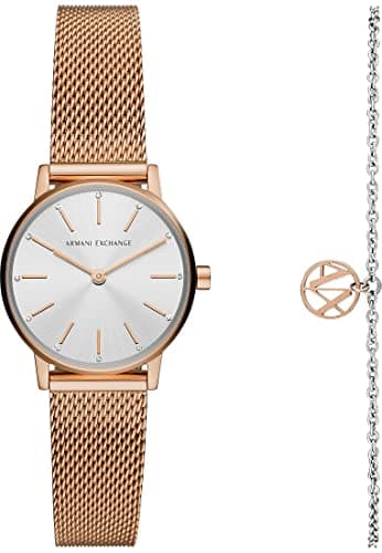 Image of Armani Exchange Watch For Women, Quartz Movement and 28mm Case Size with Stainless steel, Leather or Silicone strap