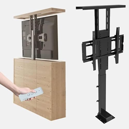 Image of Electric TV Lift Cabinet with Adjustable Height and 360° Rotation | Hidden Telescopic Bracket for Seamless Home Integration, UK Plug