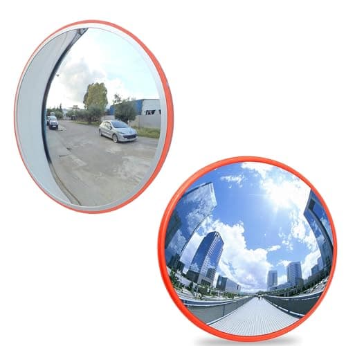 Image of Convex Mirrors for Blind Spot - 60 cm Diameter - Round - Wall Mounted Unbreakable Surveillance Security Curved Mirror - 130 Degree Wide Angle