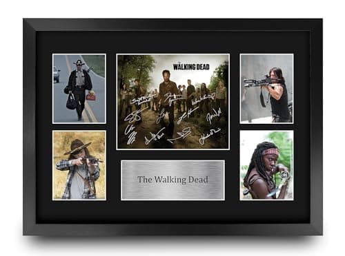 Image of HWC Trading The Walking Dead Gifts Printed Signed Autograph Presentation Photo Montage Display for TV Show Fans - A3 Framed