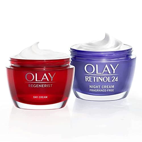 Image of Olay Moisturiser Skin Care Sets & Kits, Womens Gift Sets, Retinol24 Night Cream 50ml & Regenerist Face Cream, 50ml, Instantly Hydrates For 24H