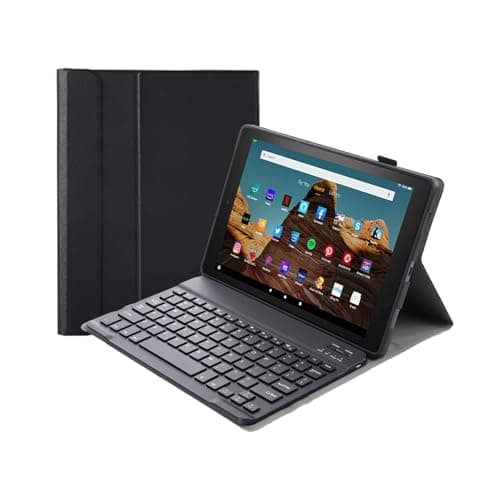Image of leleyo Keyboard Case for Amazon Fire HD 10/10 Plus Folio Case Magnetic with Removable Wireless Bluetooth Keyboard QWERTY for Amazon Fire HD 10 (2021/2023) 10.1 inch, Black
