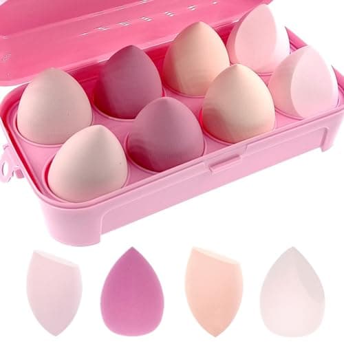 Image of ZHIYE Makeup Sponge, Beauty Makeup Blending Sponge Puff Blender Foundation Sponge Concealer Sponges Applicator Sponges 8 Pcs