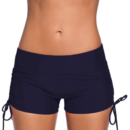 Image of Period Pants for Women Swimming, High Waisted 4Ply Leakproof Bikini Menstrual Swimwear Bottoms for Girls Teens, Super Absorbent Quick Dry Swim Shorts for Beach Pool Navy
