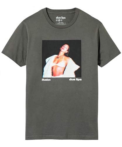 Image of Dua Lipa Official Merch Illusion Photo T-Shirt, Ice Grey
