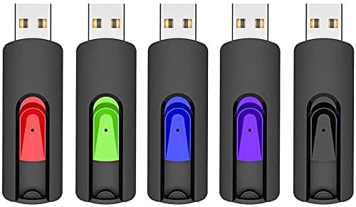 Image of Vansuny 5 Pack USB Stick 64GB USB Flash Drive USB 2.0 Memory Stick Retractable Design Thumb Drive 64g USB Drive for Data Storage (Black, Green, Blue, Red, Orange)