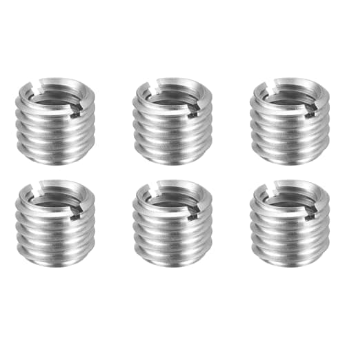 Image of sourcing map 6pcs Thread Repair Inserts M10 x 1.5 Male to M8 x 1.25 Female Thread 8mm Long Stainless Steel Reducing Nuts Metric Self Tapping Sleeves Threaded Reducer Industrial Fasteners