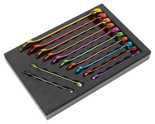 Image of Sealey 12pc Multi-Coloured Combination Spanner Set - AK63267
