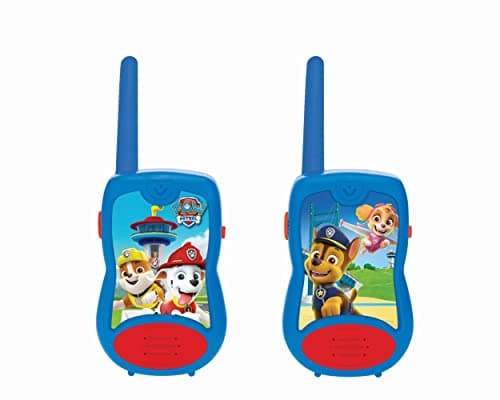Image of LEXIBOOK, Paw Patrol, Walkie-Talkies 200m, Communication Game for Children, 2 Communication Channels, Belt Clip, Battery Operated, Blue/Red, TW12PA