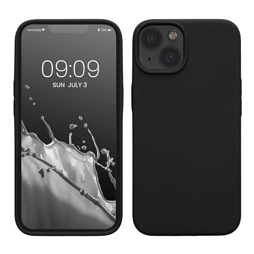 Image of kwmobile Case Compatible with Apple iPhone 13 Case - TPU Silicone Phone Cover with Soft Finish - Black Matte
