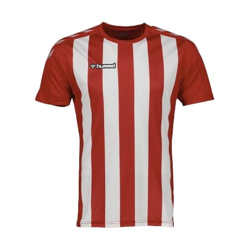 Image of hummel Stripe Short Sleeve Jersey, True Red/White