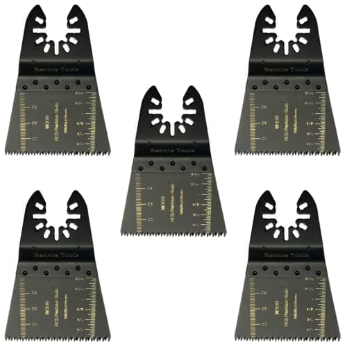Image of Pack of 5 x 65mm Wide Coarse Oscillating Multi Tool Blades/Wood Cutter Saw Blades Set Compatible with Dremel Fein Multimaster Makita Stanley Worx Dewalt Multi Tool Etc Oscillating Multitool Blade