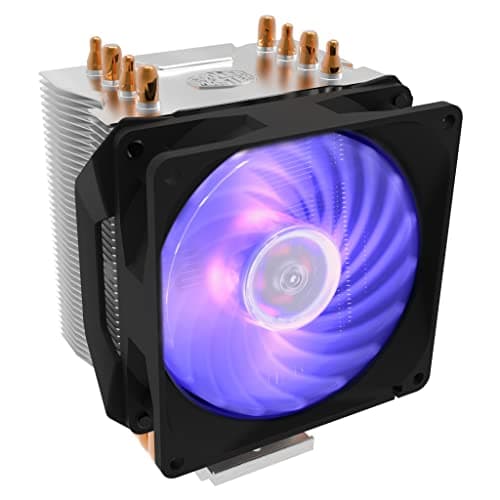 Image of Cooler Master Hyper H410R RGB CPU Air Cooler - Low-Profile Cooling System, Direct Contact Technology, 4 Copper Heat Pipes, Compact Aluminium Heatsink with 92mm RGB PWM Fan - AMD & Intel Compatible
