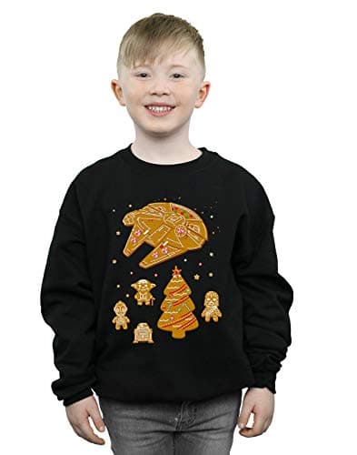 Image of Absolute Cult Star Wars Boys Gingerbread Rebels Sweatshirt Black 5-6 Years