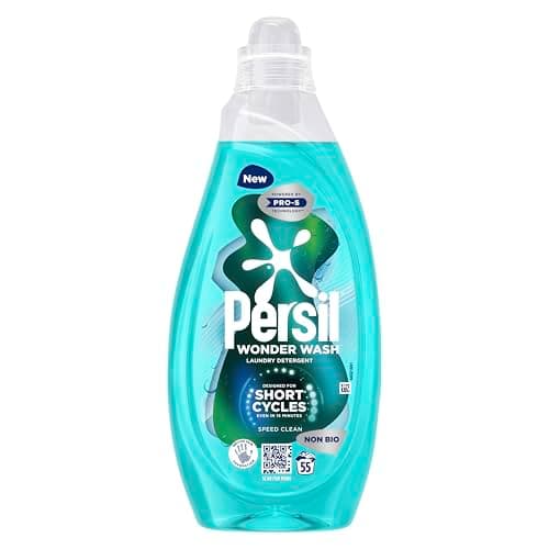 Image of Persil Wonder Wash Speed Clean Non Bio Liquid Detergent 55 washes Effective clean with extraordinary fragrance designed for the shortest washing cycles 1.485 L