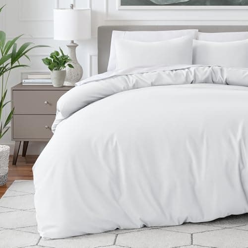 Image of Bare Home Duvet Cover Set Super King Size - Premium 1800 Ultra-Soft Duvet Cover Set - Lightweight - Cooling Duvet Cover - Bed Duvet Cover with 2 Pillowcases (Super King, White)