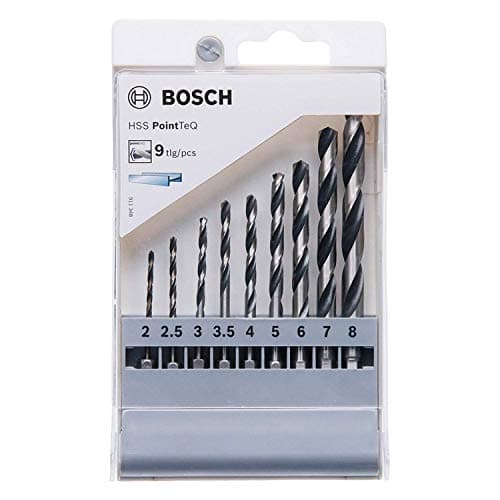 Image of Bosch Professional 9pc PointTeQ Hex Drill Bit Set (for Metal, Ø: 2-8 mm, Total Length: 60-117 mm, ¼’’ Hex Shank, Accessory for Impact Drivers and Drill Drivers)