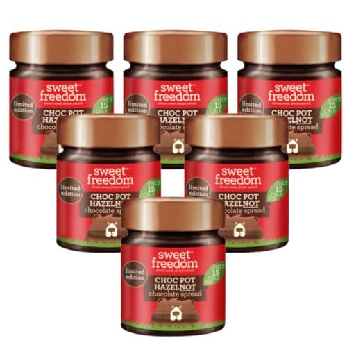 Image of Sweet Freedom Hazelnot Choc Pot 250 g – Refined Sugar Free, Vegan Friendly, Nut Free Cocoa Spread for Baking & Desserts (Pack of 6)
