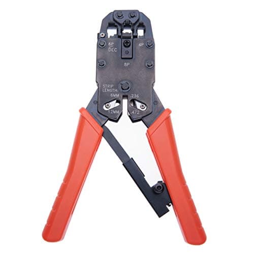 Image of Crimping Tool Wire Crimper Plier Ratchet Cable Cutter for 4P, 6P, 8P / RJ-10, RJ-11, RJ-12, RJ-45 / Cat5, Cat5e, Cat6, Cat6e, Cat7 Cables | Wire Stripping Crimp Cutting Tool Hand Tools Stripper Cutter