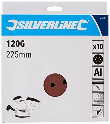 Image of Silverline 273151 Hook and Loop Discs Punched 225 mm 10pk 225 mm 120 Grit