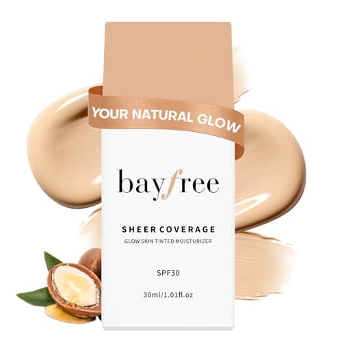 Image of bayfree Glow Skin Tinted Moisturizer, Lightweight Sheer Coverage Skin Tint, Long Lasting Hydrating & Weightless, Makeup and Skincare Benefits, Buildable Natural Finish, Vegan Korean Makeup
