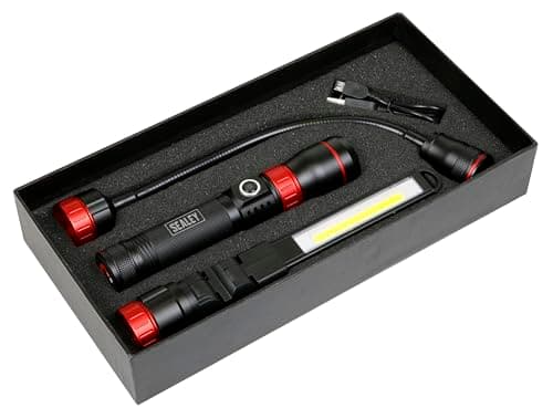Image of Sealey LED0131R Interchangeable 3-in-1 COB LED Rechargeable Inspection Lamp
