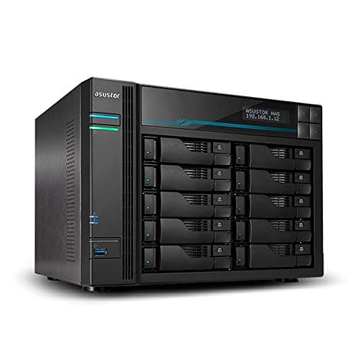 Image of Asustor Lockerstor 10 Pro AS7110T 10 Bay NAS Enclosure - Network Attached Storage, Quad Core 3.4GHz CPU, 8GB RAM DDR4, M.2 NVMe SSD Caching (Diskless)