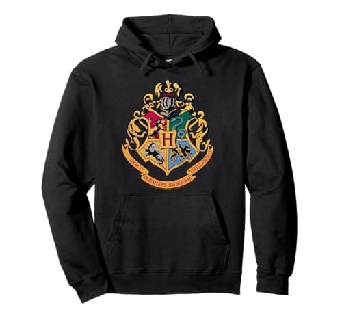 Image of Harry Potter Hogwarts Crest Gold Pullover Hoodie