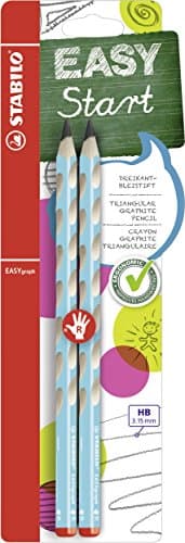 Image of STABILO EASYgraph - Ergonomic Graphite Pencil - Right-Handed - Pack of 2 - Blue - Degree HB