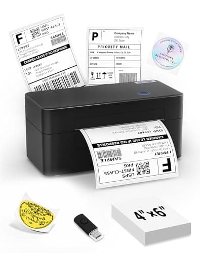 Image of LFPERT DB402 Thermal Label Printer 4x6, USB Shipping Label Printer for Amazon, Shopify, Royal Mail, DPD, EVRI - Thermal Printer Compatible with Windows Mac Linux Chromebook, Black