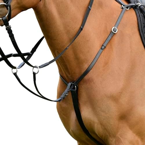 Image of Kincade Classic 3 Point Breastplate with Running Martingale, Black, Cob