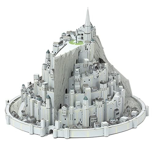 Image of Metal Earth Fascinations Lord of The Rings Minas Tirith Tower of The Guard, Laser Cut 3D Construction Kit, 4 Metal Plates, Ages 14+