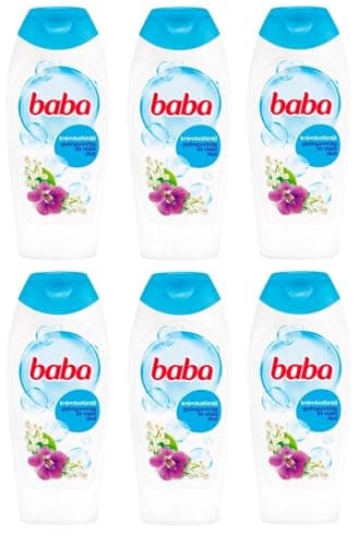 Image of (Pack of 6) BABA Cream Shower Gel Lily of the Valley & Violet Scent Hungarian 6 x 400 ml - (Pack of 6) BABA Shower Gel Lily of the Valley & Violet Fragrance Original Hungarian 6 x 400 ml