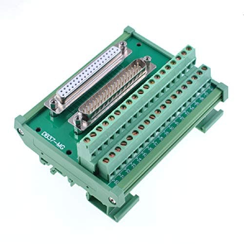 Image of Oiyagai DB37 D-Sub Male & Female Header Breakout Board Terminal Board Block DIN Rail Mount Interface Module Connector