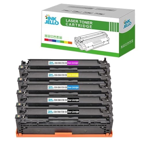 Image of InkJello Compatible Toner Cartridge Replacement for HP LaserJet Pro CM1415fn CM1415fnw CP1525n CP1525nw CE320A CE321A CE322A CE323A (Black/Cyan/Yellow/Magenta, 5-Pack)