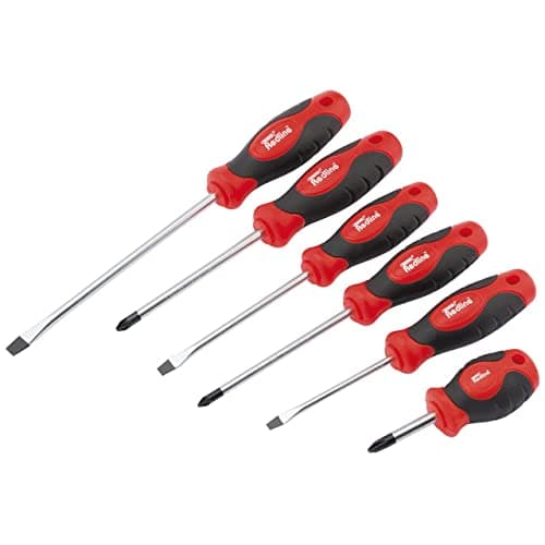 Image of Draper Redline 6 Piece Soft Grip Screwdriver Set with Magnetic Tips - 68013 - Crosshead and Flathead Screwdrivers