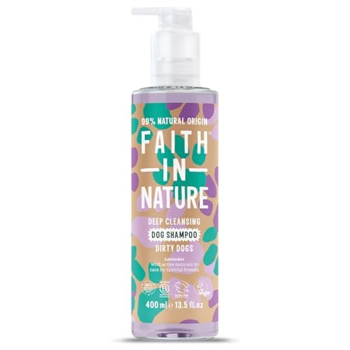 Image of Faith In Nature Natural Lavender Dog Shampoo, Vegan & Cruelty Free,No SLS,Silicones or Parabens, Deep Cleansing, For Dirty Dogs, 400ml