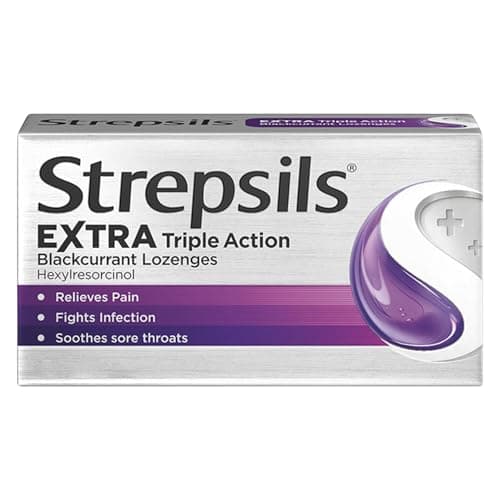 Image of Strepsils Extra Triple Action Blackcurrant Lozenges, 24pcs