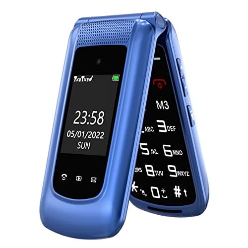 Image of Senior Mobile Phone Simple for Elderly, Basic Cell Phone with Large Buttons, Flip Phone, Unlocked Senior Mobile Phone with 2.4" Color Display | SOS Button | FM Radio | Torch |1000mAh Battery (Blue)
